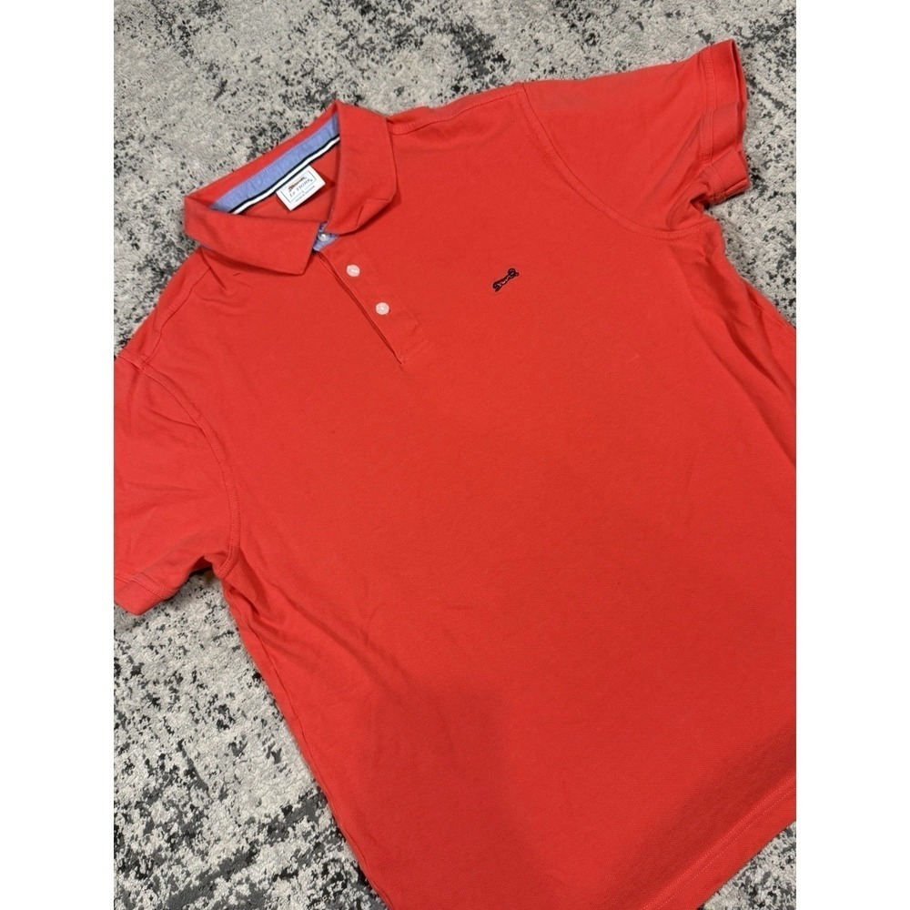 Le Tigre Polo Shirt Mens Large Orange Red Y2K Preppy Tiger Logo
